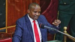 Interior CS Kithure Kindiki answering questions in the National Assembly on April 12, 2023