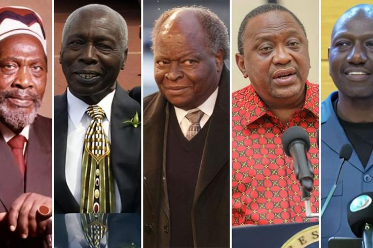 From left: Jomo Kenyatta, Daniel Arap Moi, Mwai Kibaki, Uhuru Kenyatta and William Ruto