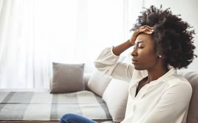 An African woman in distress