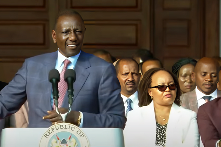 President William Ruto speaks during a briefing at State House