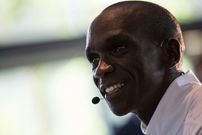 BERLIN, GERMANY - SEPTEMBER 14: Eliud Kipchoge looks on during a press conference prior Berlin Marathon 2018 on September 14, 2018 in Berlin, Germany. (Photo by Maja Hitij/Bongarts/Getty Images)