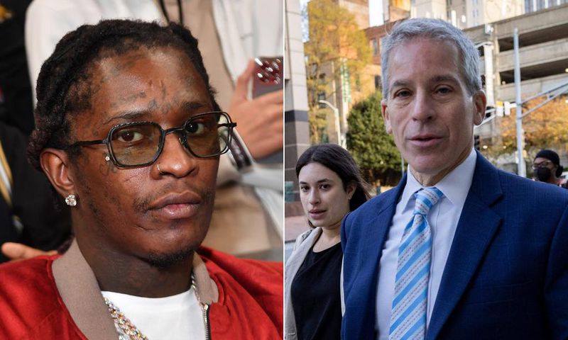 Young Thug's lawyer, Brian Steel, said the rapper's moniker means "Truly Humble Under God."Paras Griffin/Getty Images and CHRISTIAN MONTERROSA/AFP via Getty Images