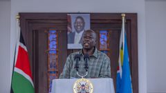 Deputy President Rigathi Gachagua during a national address from his residence in Lamu on Wednesday June 27,2024