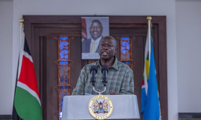 Deputy President Rigathi Gachagua during a national address from his residence in Lamu on Wednesday June 27,2024