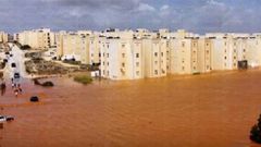 Coastal city of Derna, Libya which was hit by floods