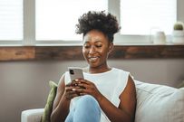 A lady on her phone