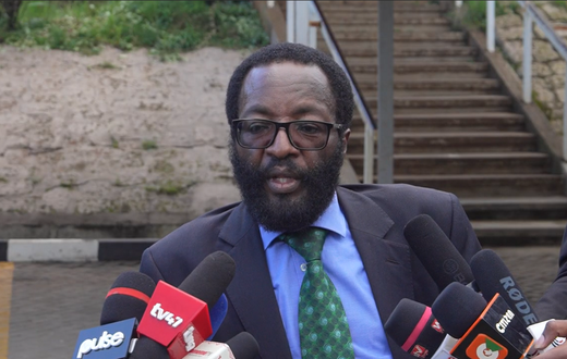 Kenya Meteorological Department Director Dr. David Gikungu speaking to the press