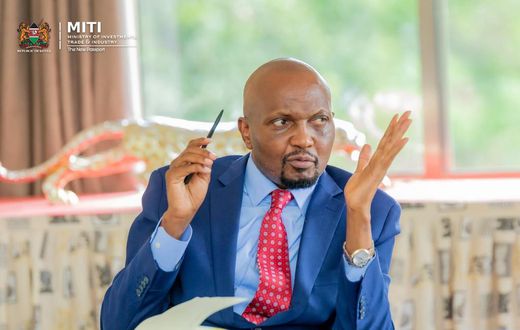 Trade CS Moses Kuria chairs a meeting to discuss the implementation framework  of the 47 County Aggregation and Industrial Parks (CAIPs) on April 13, 2023