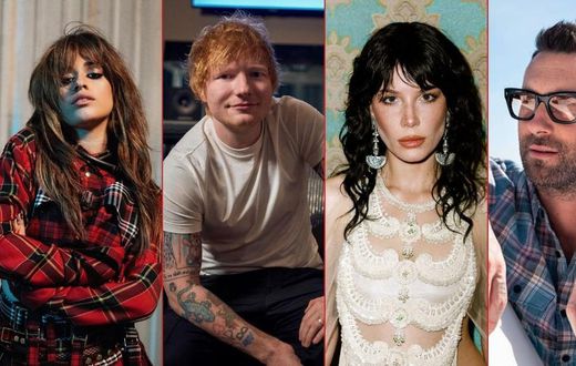 American singer-songwriter Camila Cabello, English singer-songwriter Ed Sheeran, American singer Halsey and Maroon 5 lead singer Adam Levine