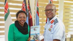 File image of Charlene Ruto with departed Chief of Defence Forces (CDF) General Francis Ogolla