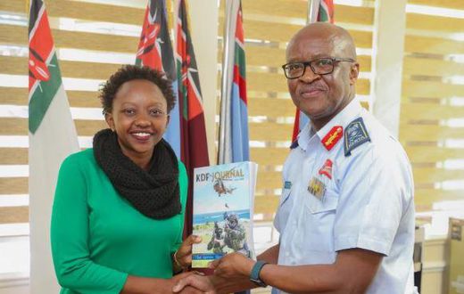 File image of Charlene Ruto with departed Chief of Defence Forces (CDF) General Francis Ogolla