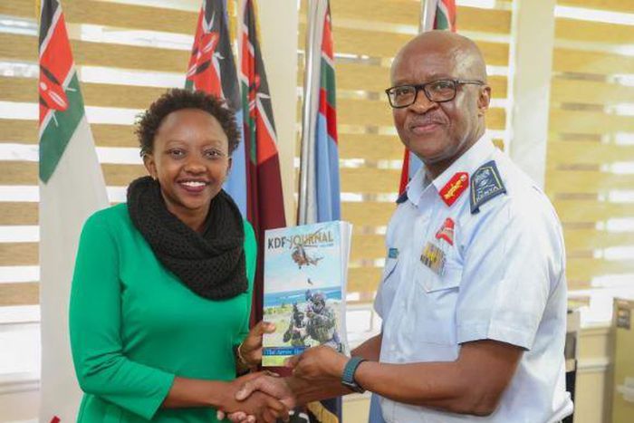 File image of Charlene Ruto with departed Chief of Defence Forces (CDF) General Francis Ogolla