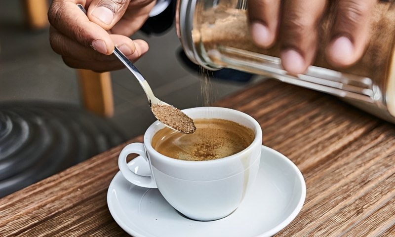 Adding sugar to tea