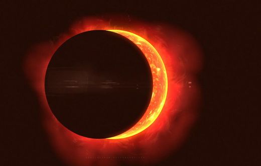 Wallpaper design for a total solar eclipse [Image Credit: Abdel Rahman]