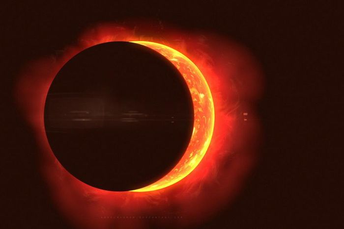 Wallpaper design for a total solar eclipse [Image Credit: Abdel Rahman]