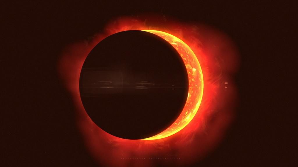 Wallpaper design for a total solar eclipse [Image Credit: Abdel Rahman]