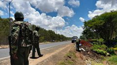 Police officers at former President Uhuru Kenyatta's family farm