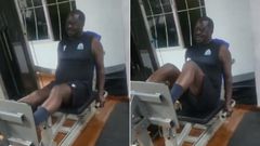 Raila Odinga working out