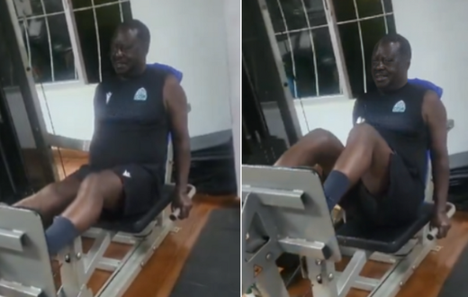 Raila Odinga working out