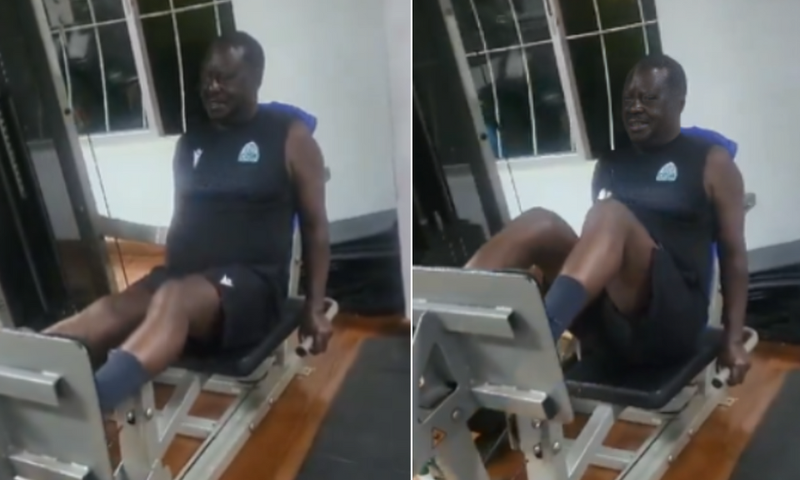 Raila Odinga working out