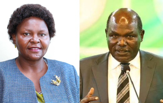 A collage photo of Wafula Chebukati & Wife Mary