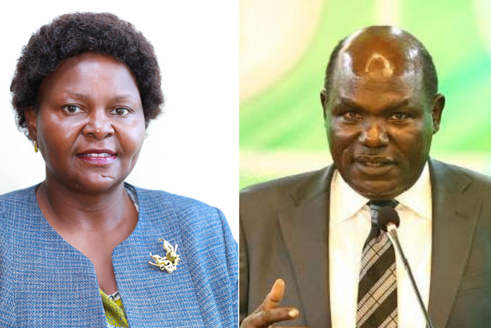 A collage photo of Wafula Chebukati & Wife Mary