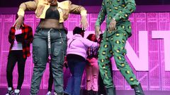 File image of Njugush and Wakavinye on stage