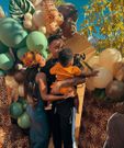 Celebrity couple Rotimi & Vanessa Mdee with their son Seven as they celebrated his first birthday on September 28, 2022