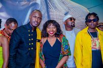 King Kaka poses for a photo with Charlene Ruto at the of launch his YouTube series, 'Monkey Business'