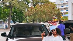 Nadia Mukami with her new Range Rover