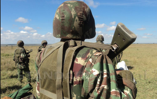 A stock photo of KDF officers during a field operation