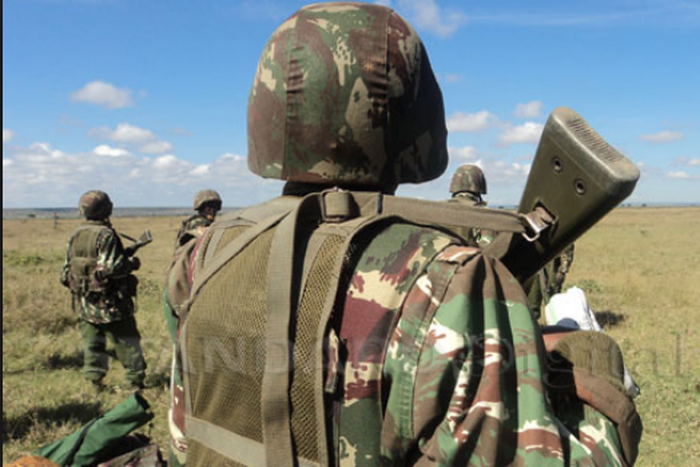 A stock photo of KDF officers during a field operation