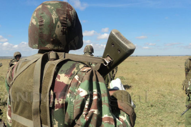 A stock photo of KDF officers during a field operation