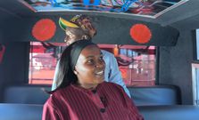 The interior of Njugush and Cele's matatu