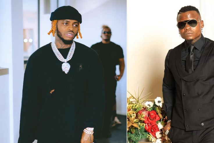 Diamond Platnumz (left) and Harmonize