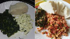 Ugali and eggs