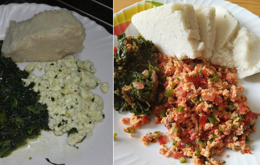 Ugali and eggs