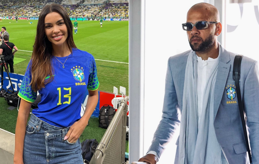 Joana Sanz (left) and Dani Alves