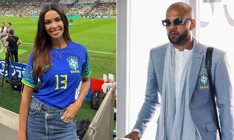 Joana Sanz (left) and Dani Alves