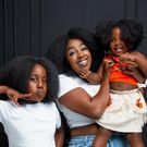 Actress Jackie Matubia with her daughters Zari Wanjiku and Zendaya Nyambura (Instagram)