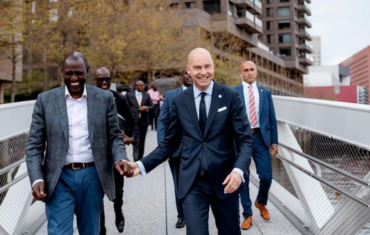 President William Ruto on a visit to GCA's floating headquarters in Natherlands