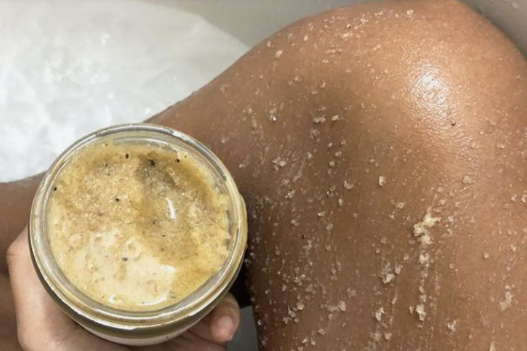 Body scrubs should typically be used once to three times per week. [Pinterest]