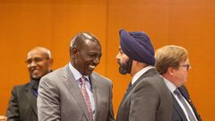 President William Ruto with Word Bank President Ajaypal Singh Banga on the sidelines of the G20 Compact with Africa Conference on Economic Cooperation, Promotion of Private Investment held in Berlin, Germany.