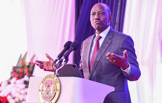 President William Ruto speaks during the launch of the IOM Report on the Status of Migration in East and the Horn of Africa at KICC, Nairobi on May 2, 2023