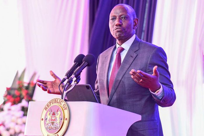 President William Ruto speaks during the launch of the IOM Report on the Status of Migration in East and the Horn of Africa at KICC, Nairobi on May 2, 2023