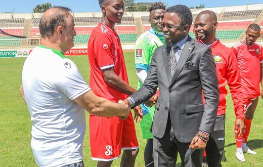 Sports CS Ababu Namwamba with Harambee Stars
