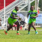 Bob Muhati (left) of KCB in action. [Instagram]