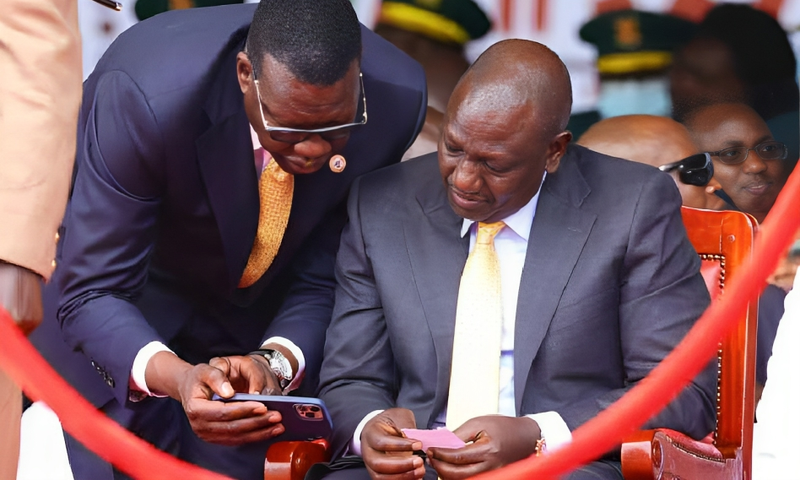 President William Ruto and Energy CS Davis Chirchir at a past event