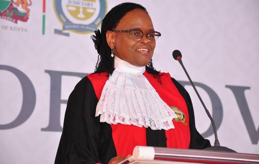 Chief Justice Martha Koome speaks during a past function