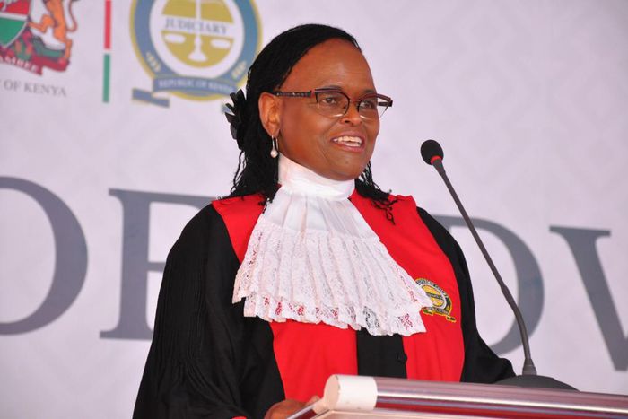 Chief Justice Martha Koome speaks during a past function